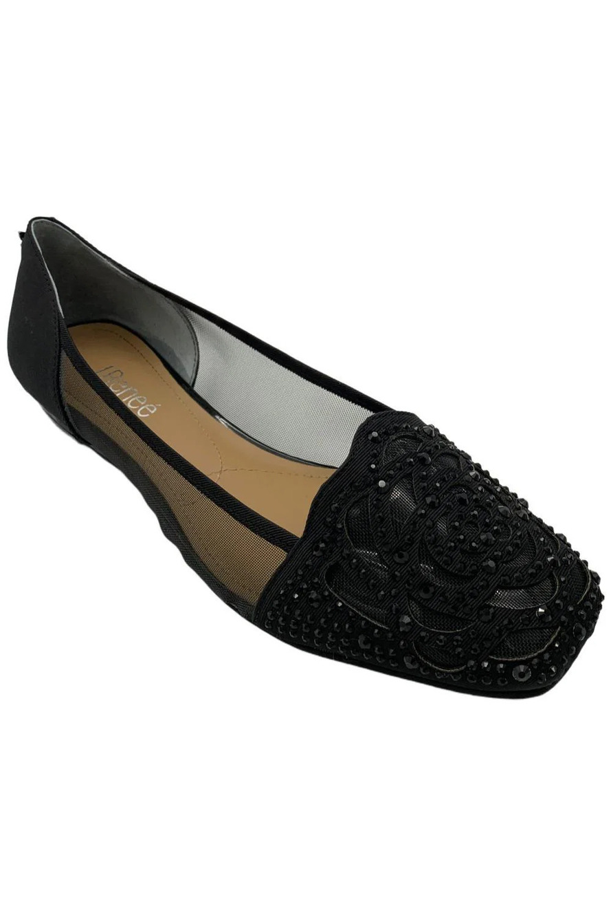 J. Renee Women's Pariella Flat Black - Narrow
